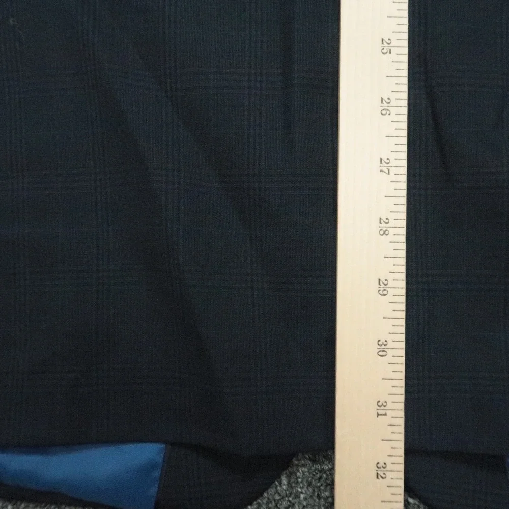 Banana Republic Blazer‎ Men 44L Blue Plaid Tailored Fit Wool Sport Coat Jacket